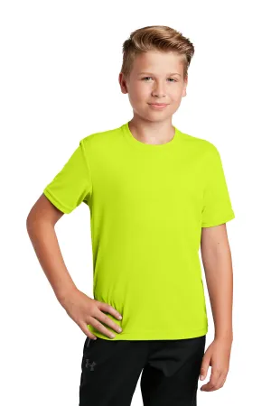 Sport-Tek Youth RacerMesh Moisture Wicking Short Sleeve Crewneck T-Shirt - Neon Yellow - Closeout