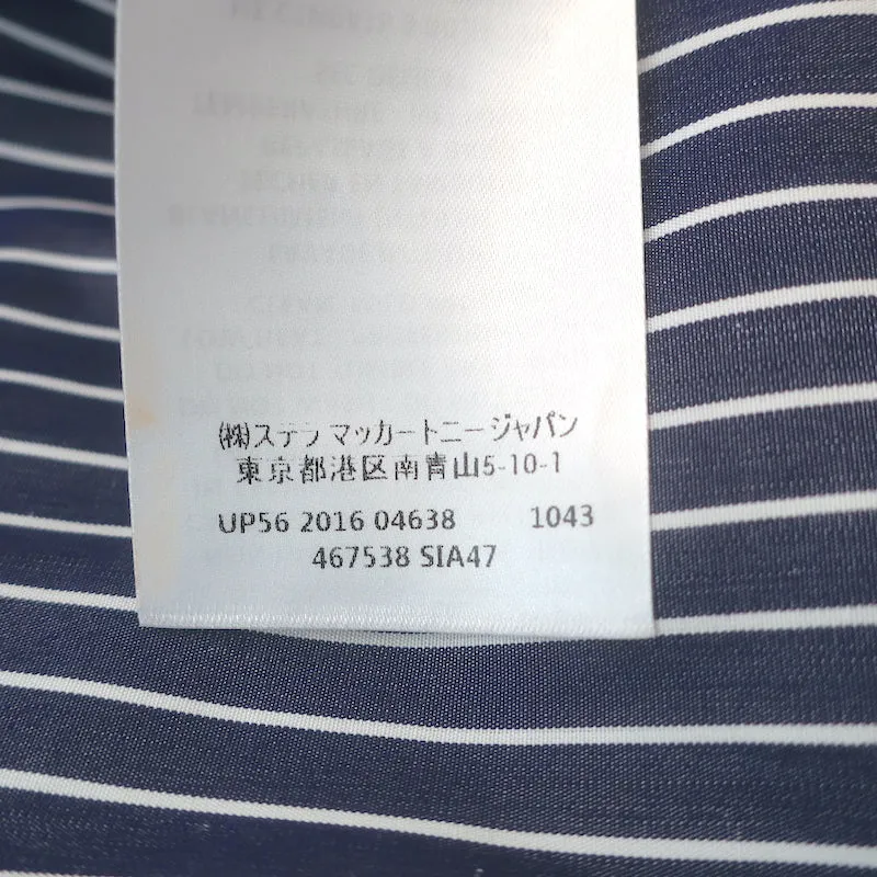 Stella McCartney Ein-Schulter-Top Blau/Weiß Gestreift Mit Punkten Baumwolle Größe 42