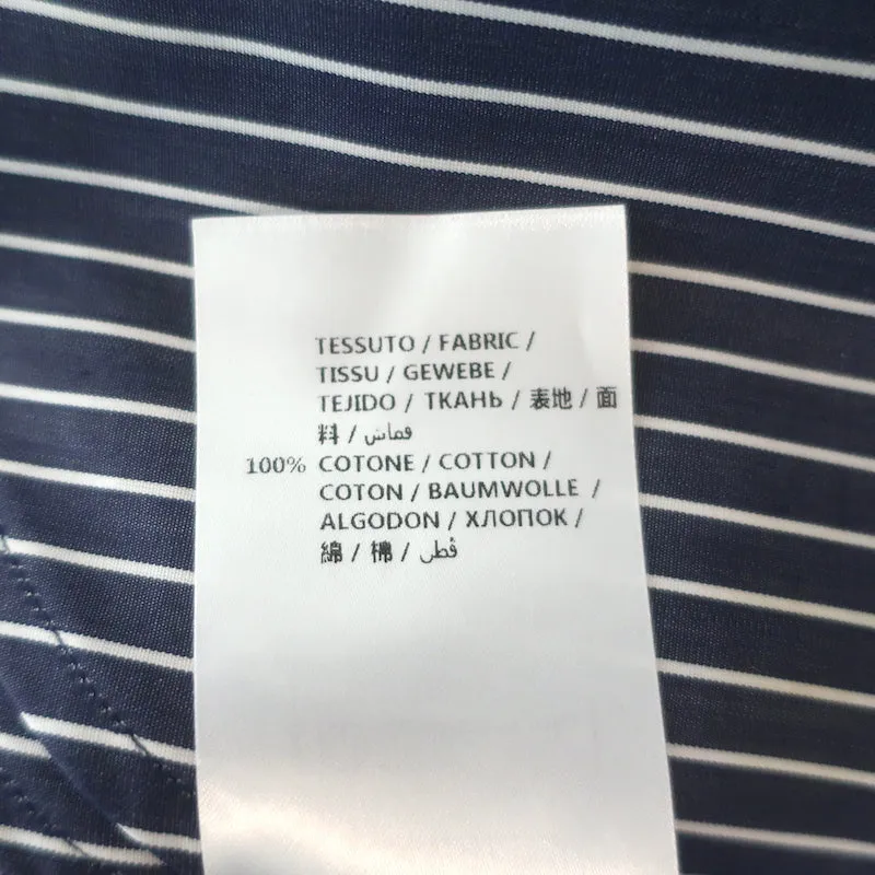 Stella McCartney Ein-Schulter-Top Blau/Weiß Gestreift Mit Punkten Baumwolle Größe 42