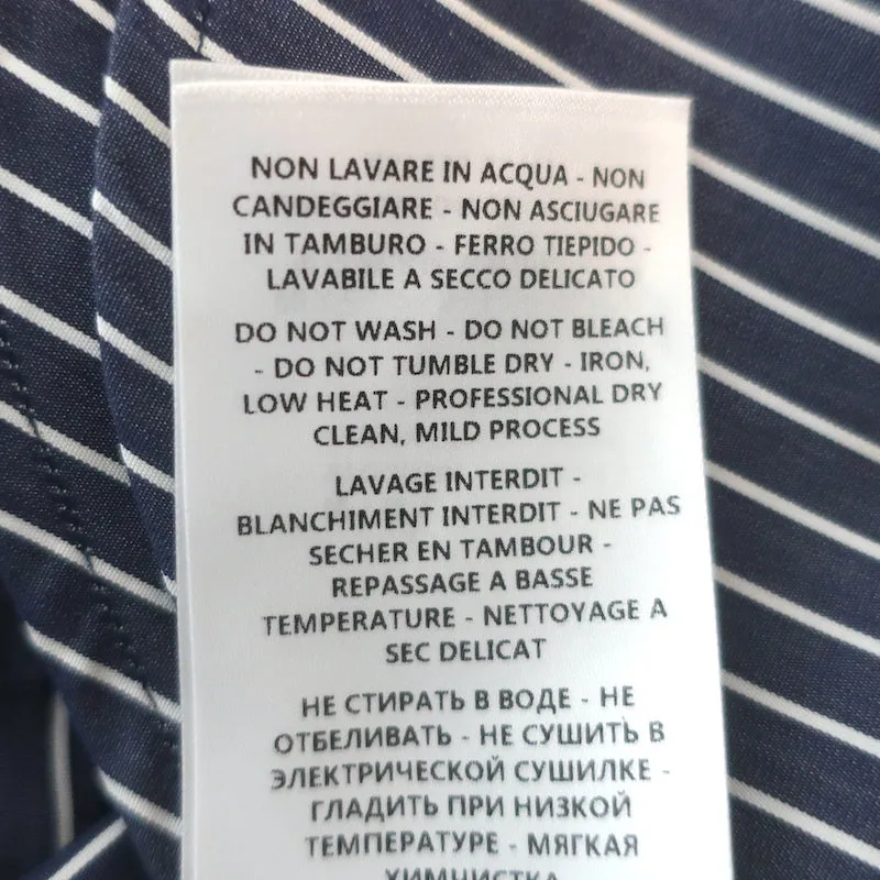 Stella McCartney Ein-Schulter-Top Blau/Weiß Gestreift Mit Punkten Baumwolle Größe 42