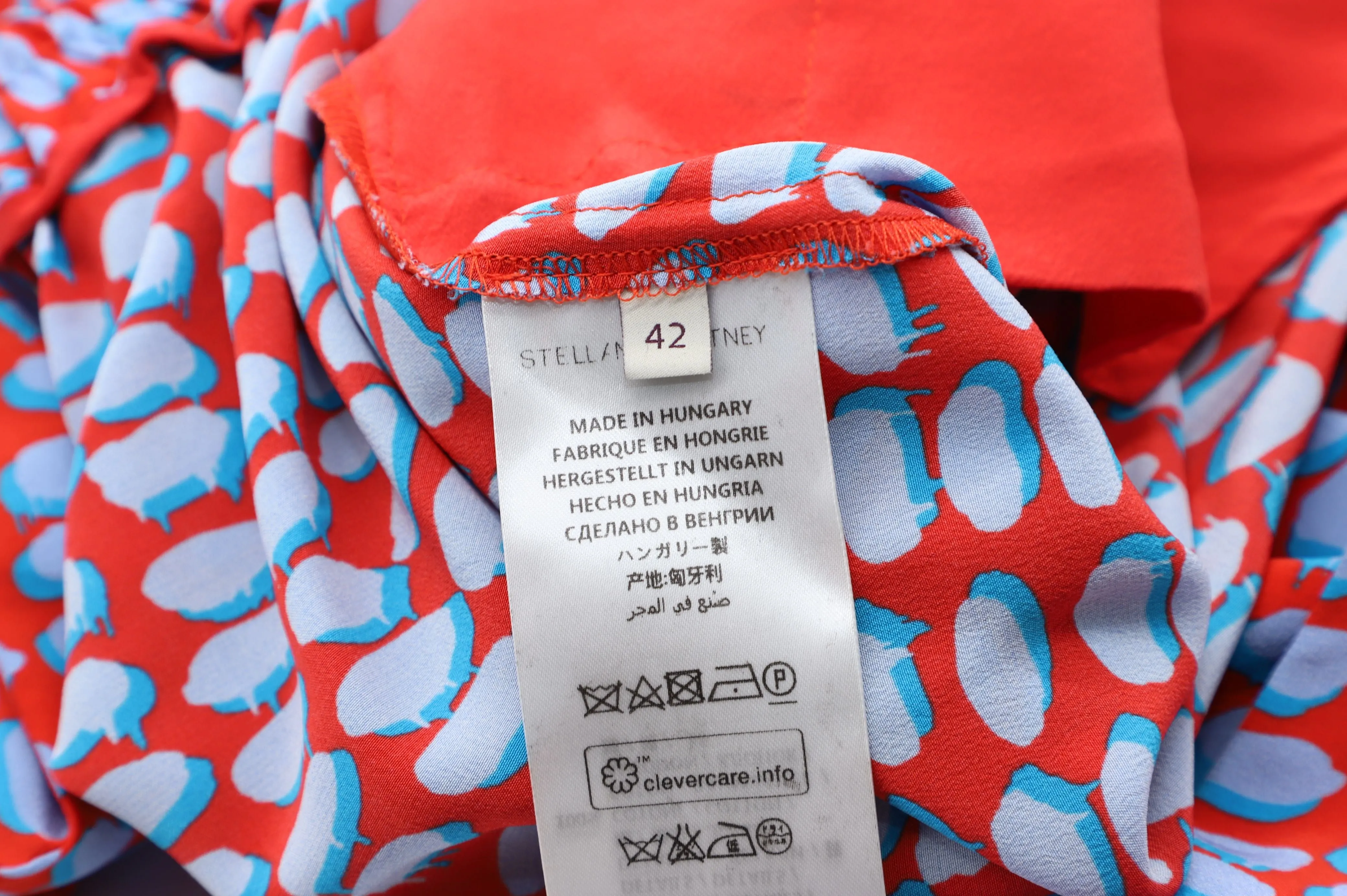 Stella McCartney Bedruckte Hose in Roter Baumwolle