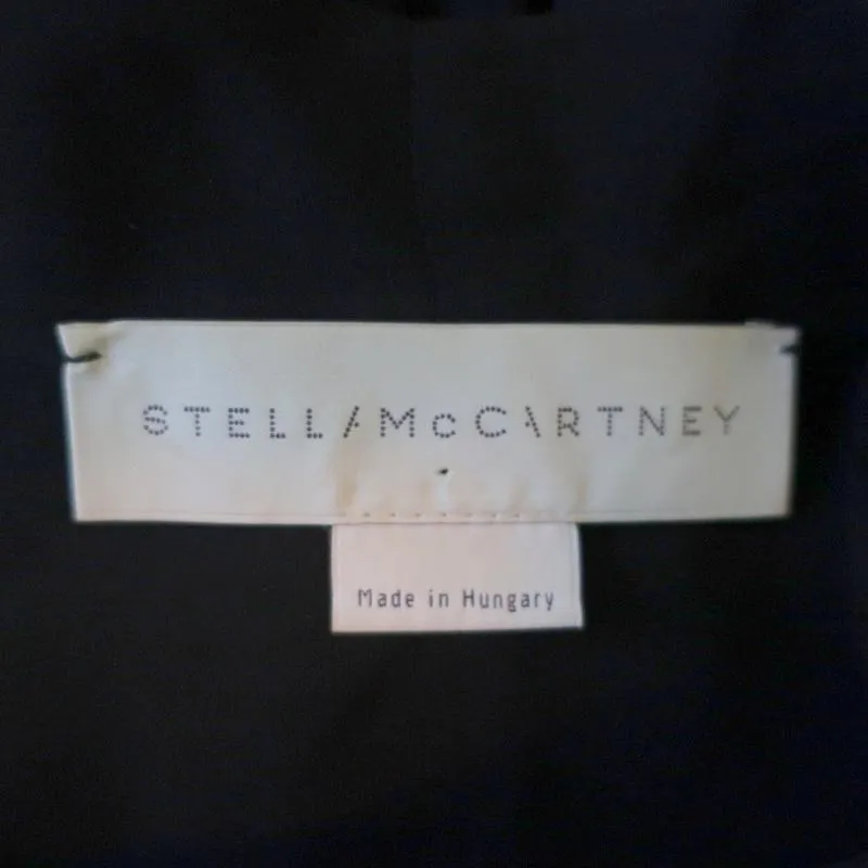 Stella McCartney Schlipsbund-Tunika Schwarz Aus Drapiertem Seide Größe 42 Langarmbluse