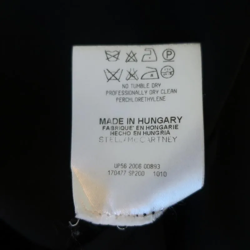 Stella McCartney Schlipsbund-Tunika Schwarz Aus Drapiertem Seide Größe 42 Langarmbluse