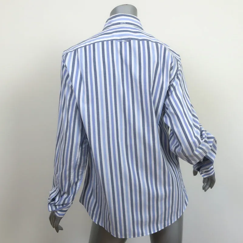 Steven Alan Gestreiftes Knopfhemd Blau/Weiß Größe Small Langarm Oberteil