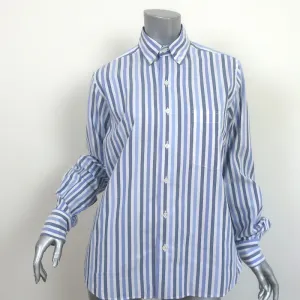 Steven Alan Gestreiftes Knopfhemd Blau/Weiß Größe Small Langarm Oberteil