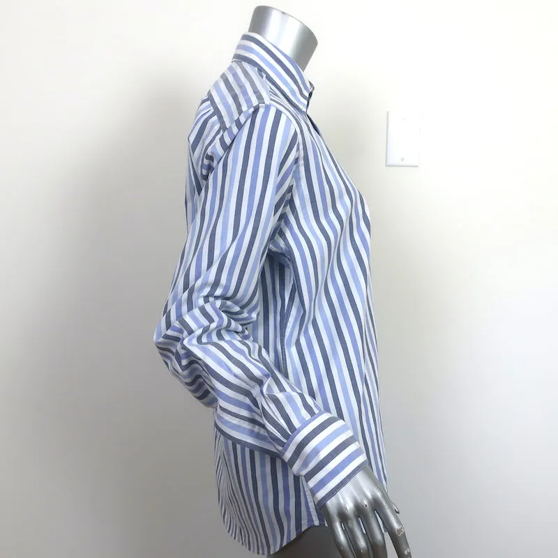 Steven Alan Gestreiftes Knopfhemd Blau/Weiß Größe Small Langarm Oberteil
