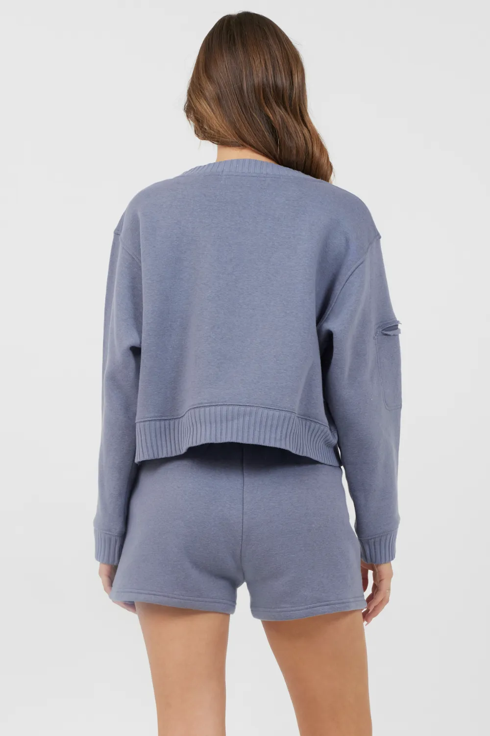 Storm Blue Essential Fleece Crewneck Pullover