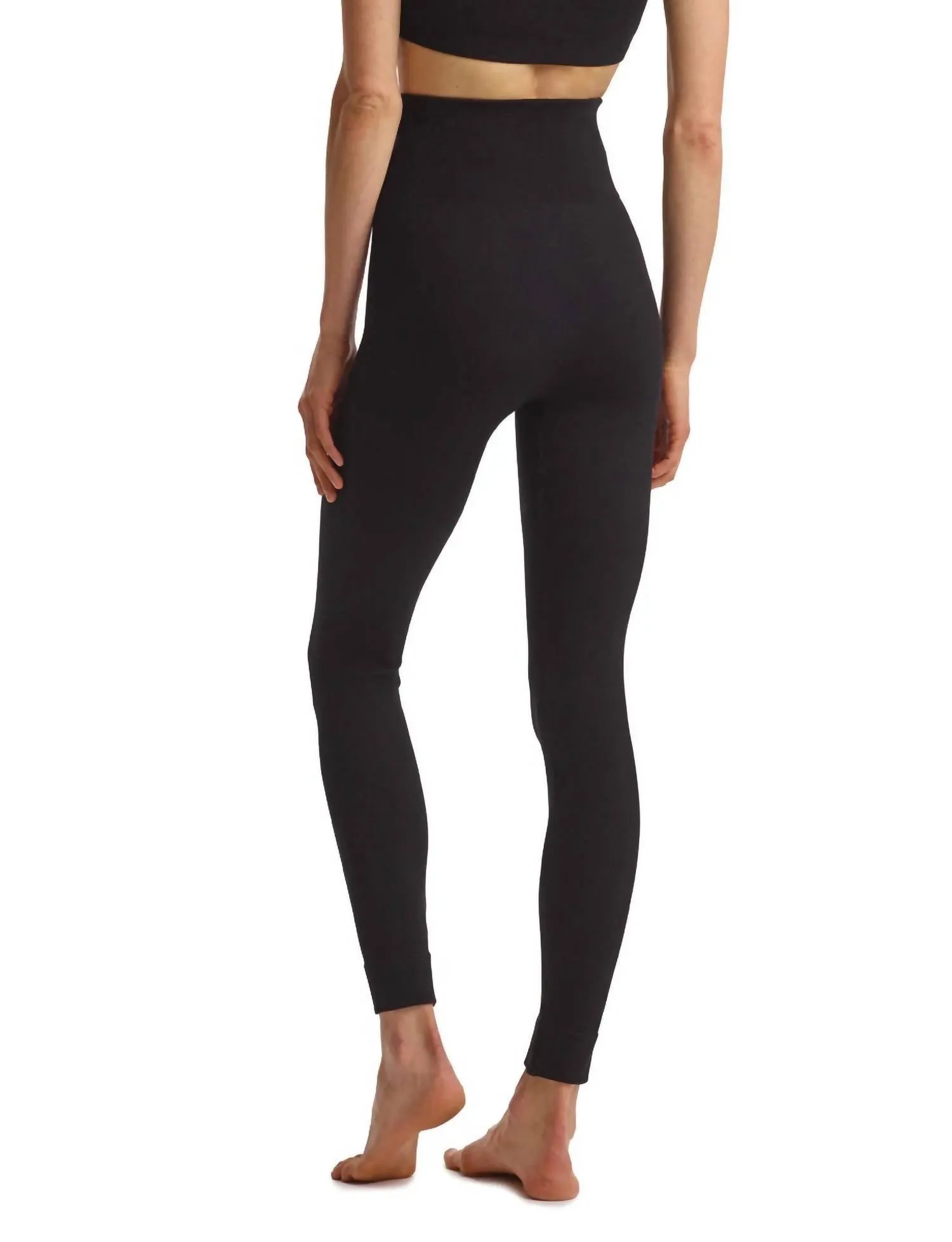 Studio Rippen-Legging in Schwarz