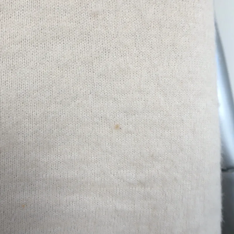 Stussy Sidney Logo T-Shirt Elfenbein Gebürsteter Strick Größe Small Kurzarm Pullover