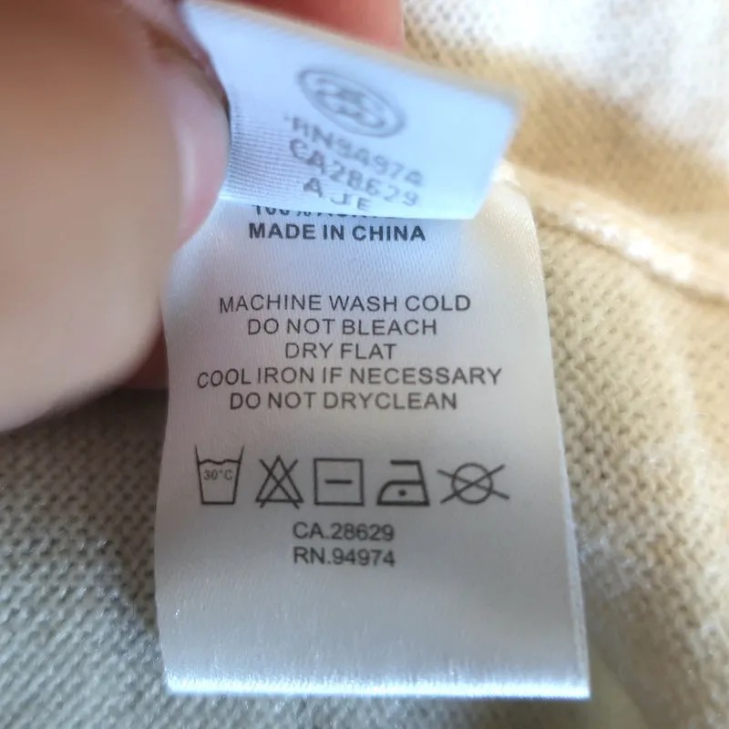Stussy Sidney Logo T-Shirt Elfenbein Gebürsteter Strick Größe Small Kurzarm Pullover