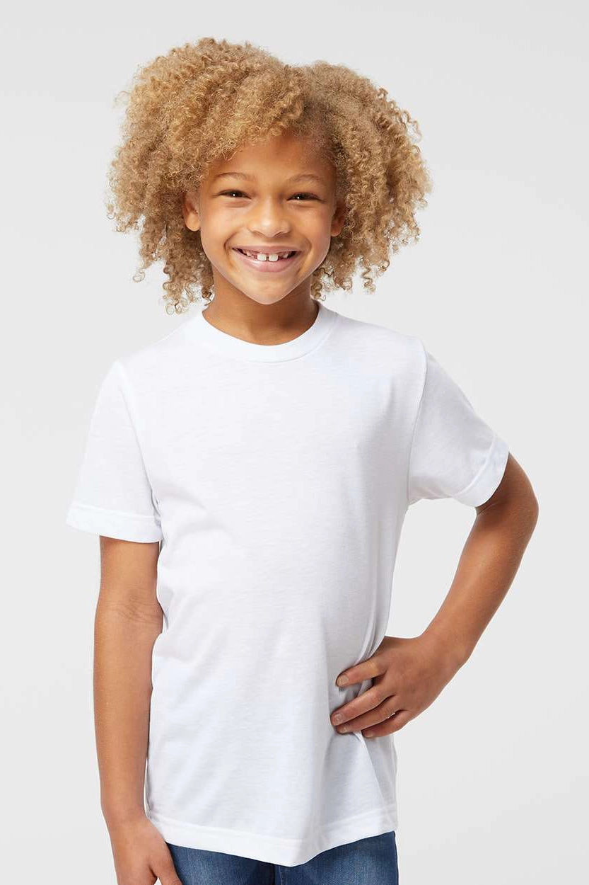 Sublivie Youth Sublimation Moisture Wicking Short Sleeve Crewneck T-Shirt - White