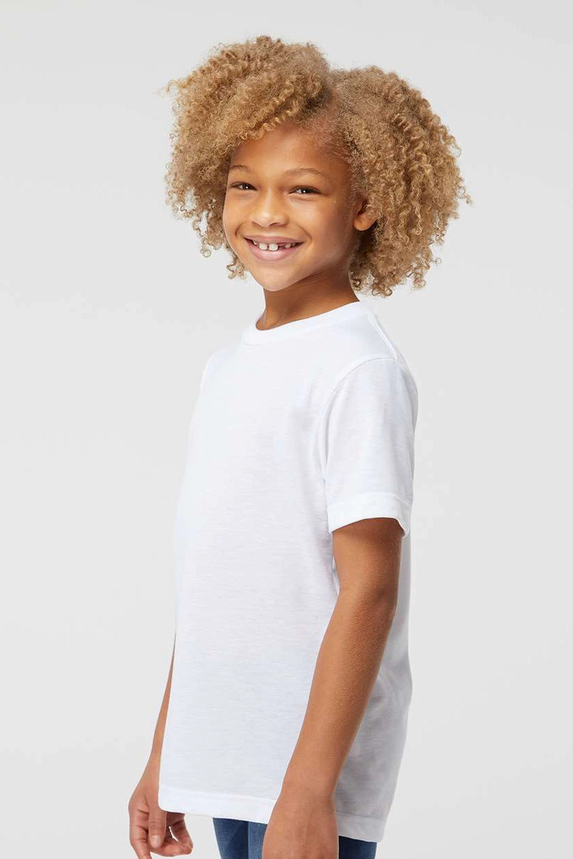 Sublivie Youth Sublimation Moisture Wicking Short Sleeve Crewneck T-Shirt - White