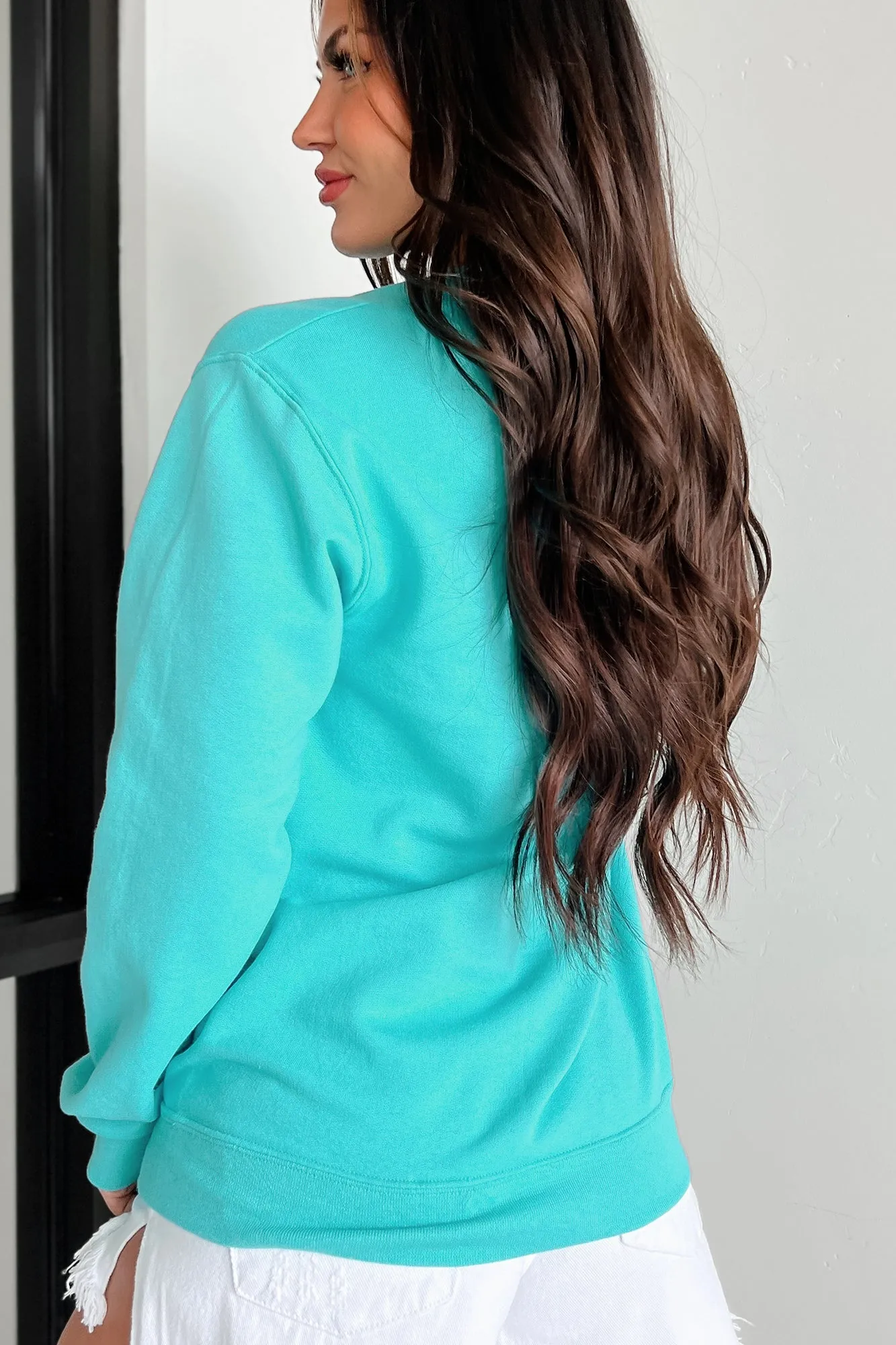 Perfekt sonnenverwöhnt besticktes Sweatshirt (Petrol)