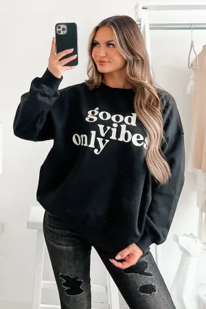 Sunshine State Of Mind Übergroßes Besticktes Sweatshirt (Schwarz)