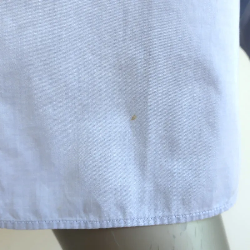 T von Alexander Wang Besticktes Logo Button-Down-Hemd Blau Baumwolle Größe S