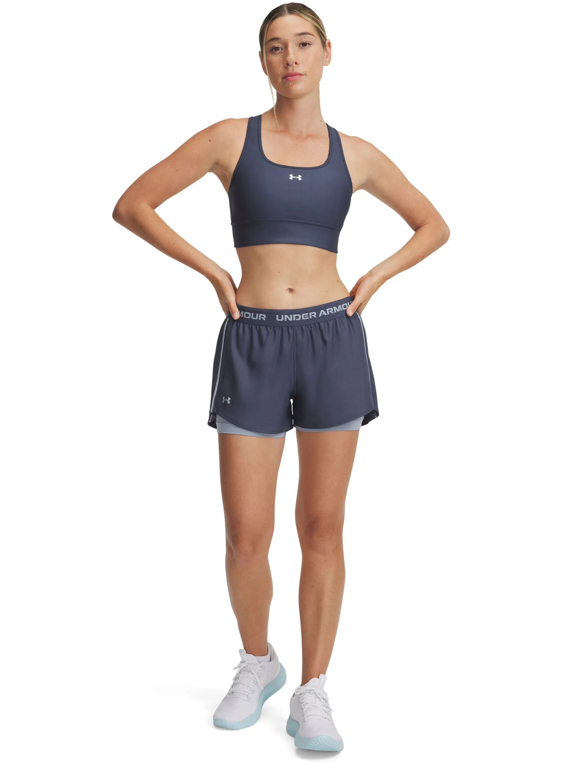 Tech Play Up 2-in-1 Shorts - Sturzregen Grau/Hafen Blau