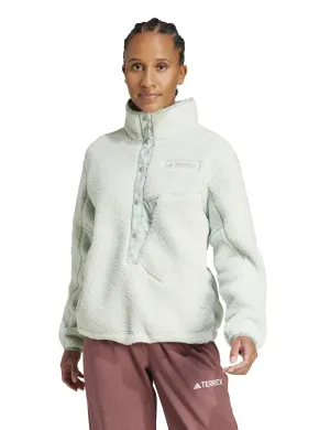 Terrex Xploric High-Pile-Fleece-Pullover-Sweatshirt - Leinengrün
