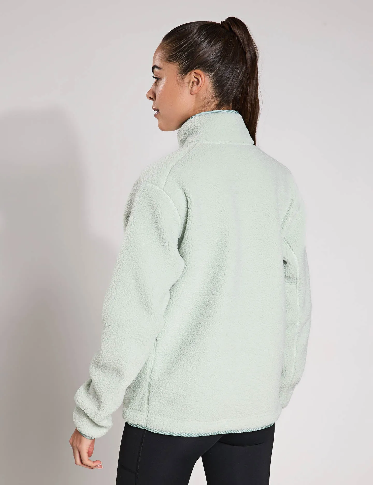 Terrex Xploric High-Pile-Fleece-Pullover-Sweatshirt - Leinengrün