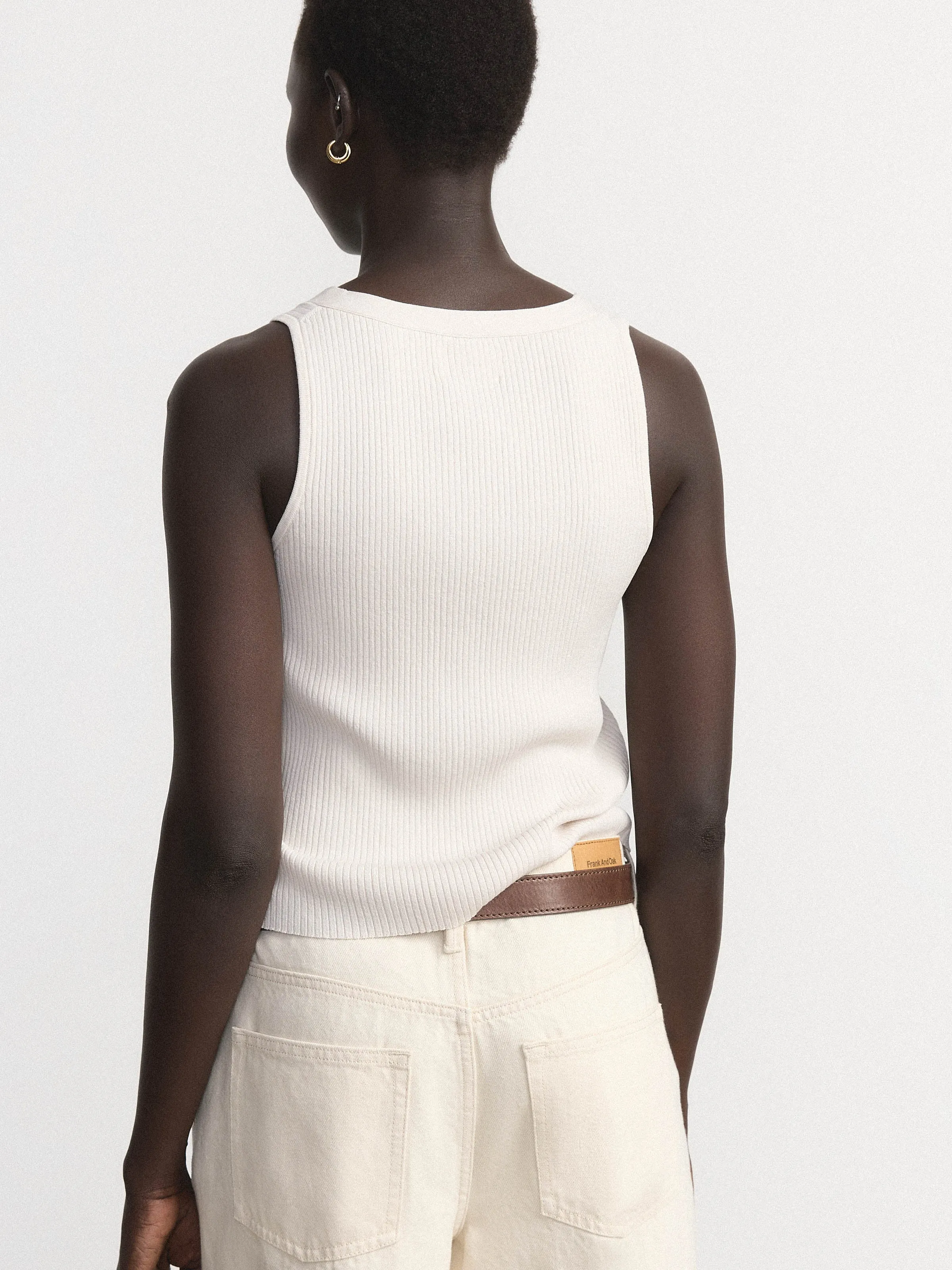 Der Knopf-Sweaterweste in Naturbeige