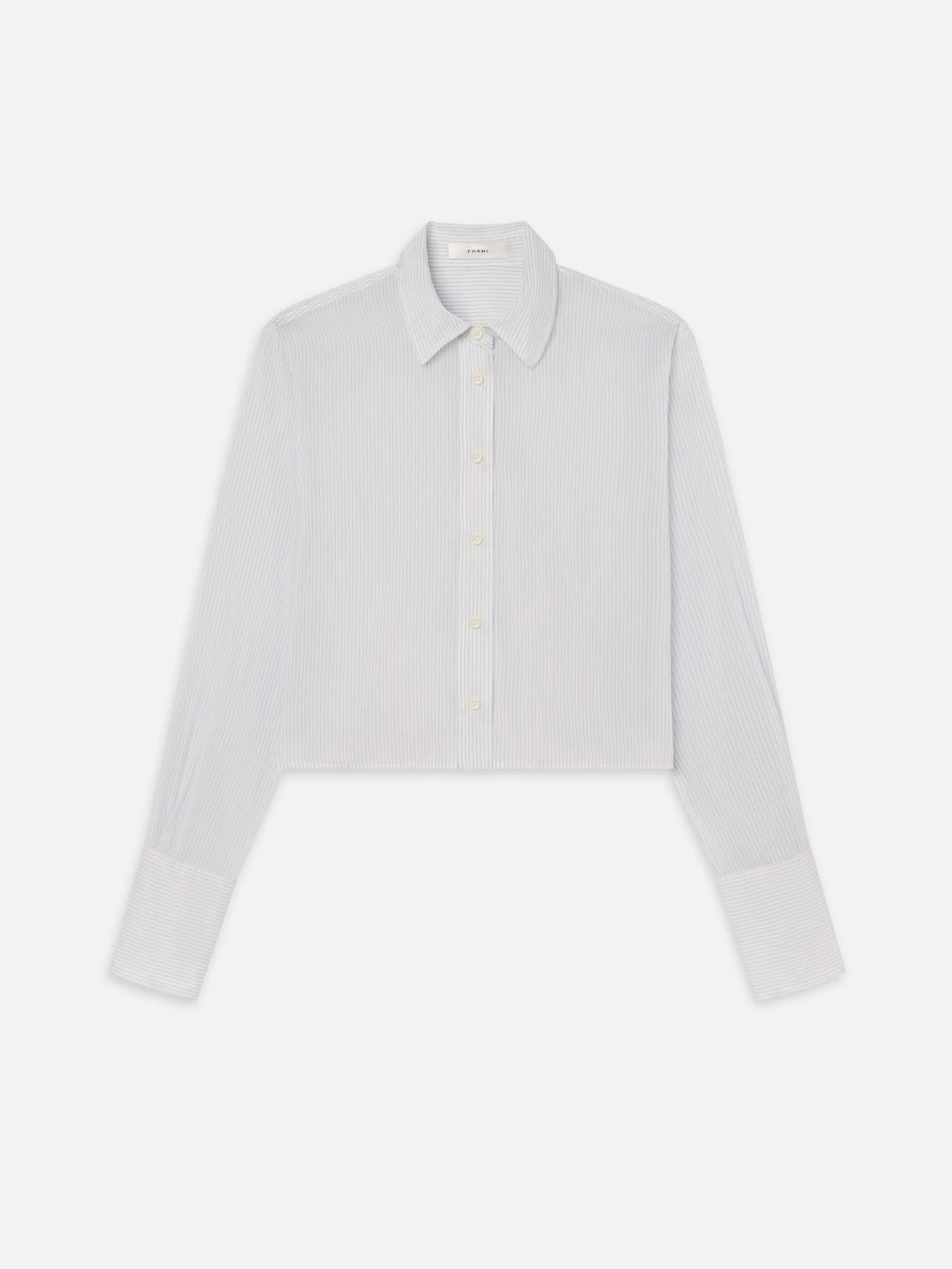 Das Hemd mit geschwungenem Saum – Leichtes Chambray Multi