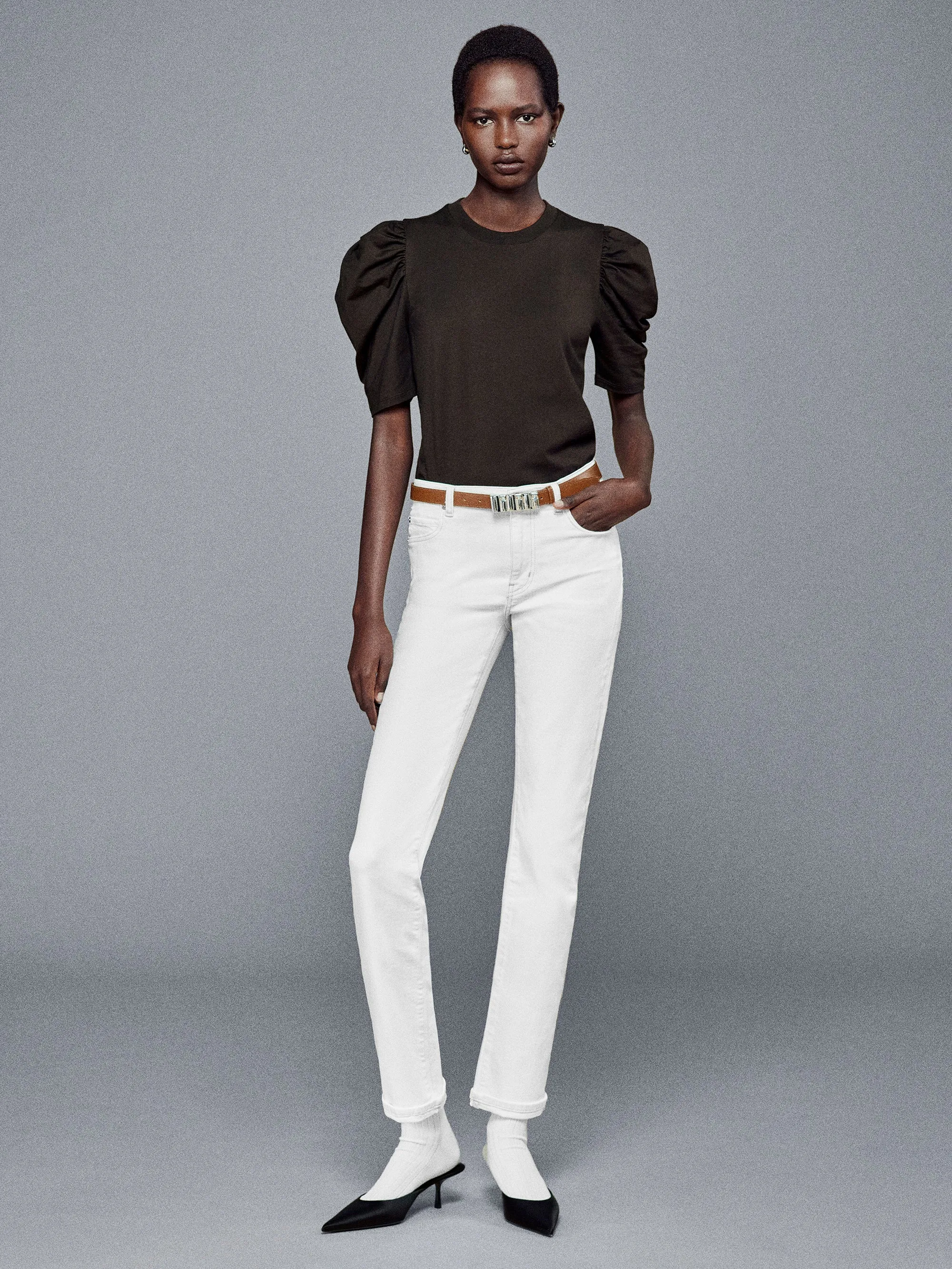 Das Drape-T-Shirt -- Espresso