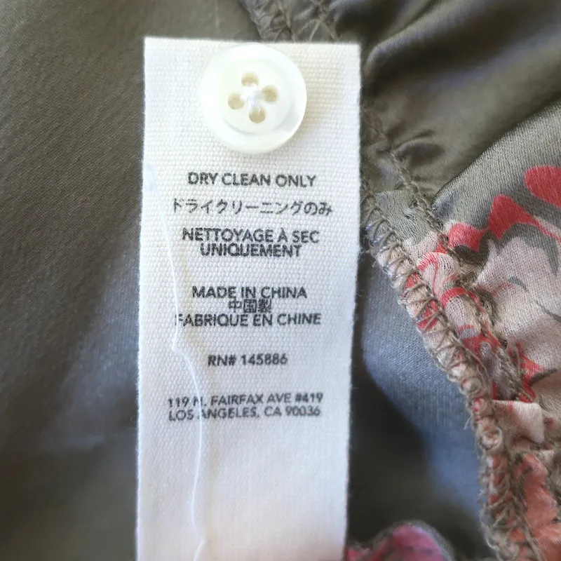 DIE GROSSARTIGE Peplum-Bluse in Taube mit Blumenmuster aus Seide in Größe 0