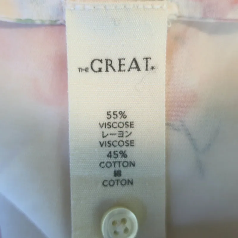 Die große The Fiddle Top Hillside Bluse mit floralem Druck in Größe 0 und Knopfleiste