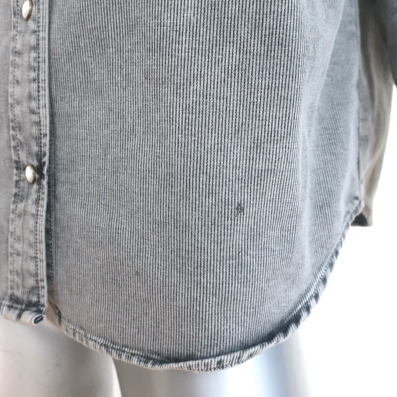 THE GREAT Western Snap-Front Shirt Grau Baumwolle Größe 1 Langarm Oberteil