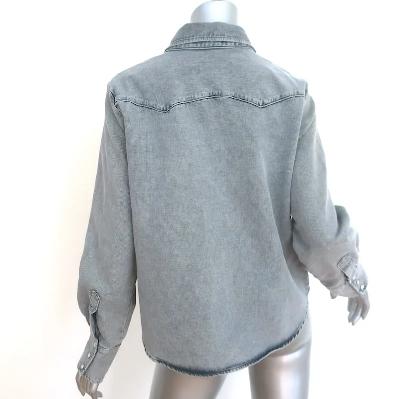 THE GREAT Western Snap-Front Shirt Grau Baumwolle Größe 1 Langarm Oberteil