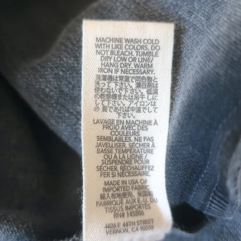 THE GREAT Western Snap-Front Shirt Grau Baumwolle Größe 1 Langarm Oberteil