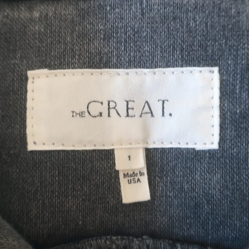 THE GREAT Western Snap-Front Shirt Grau Baumwolle Größe 1 Langarm Oberteil
