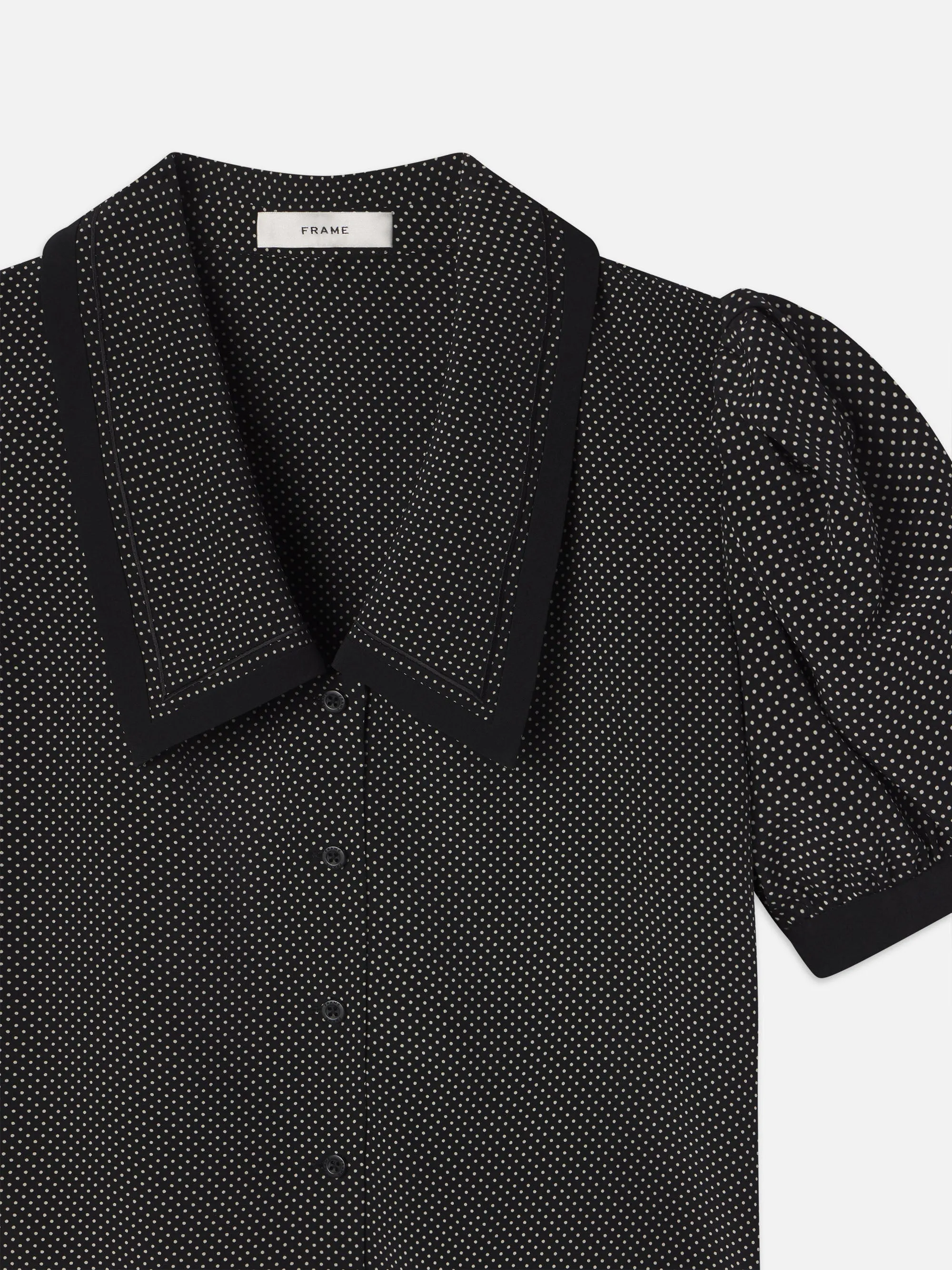 Die Polka-Dot-Sailor-Bluse -- Schwarz Multicolor