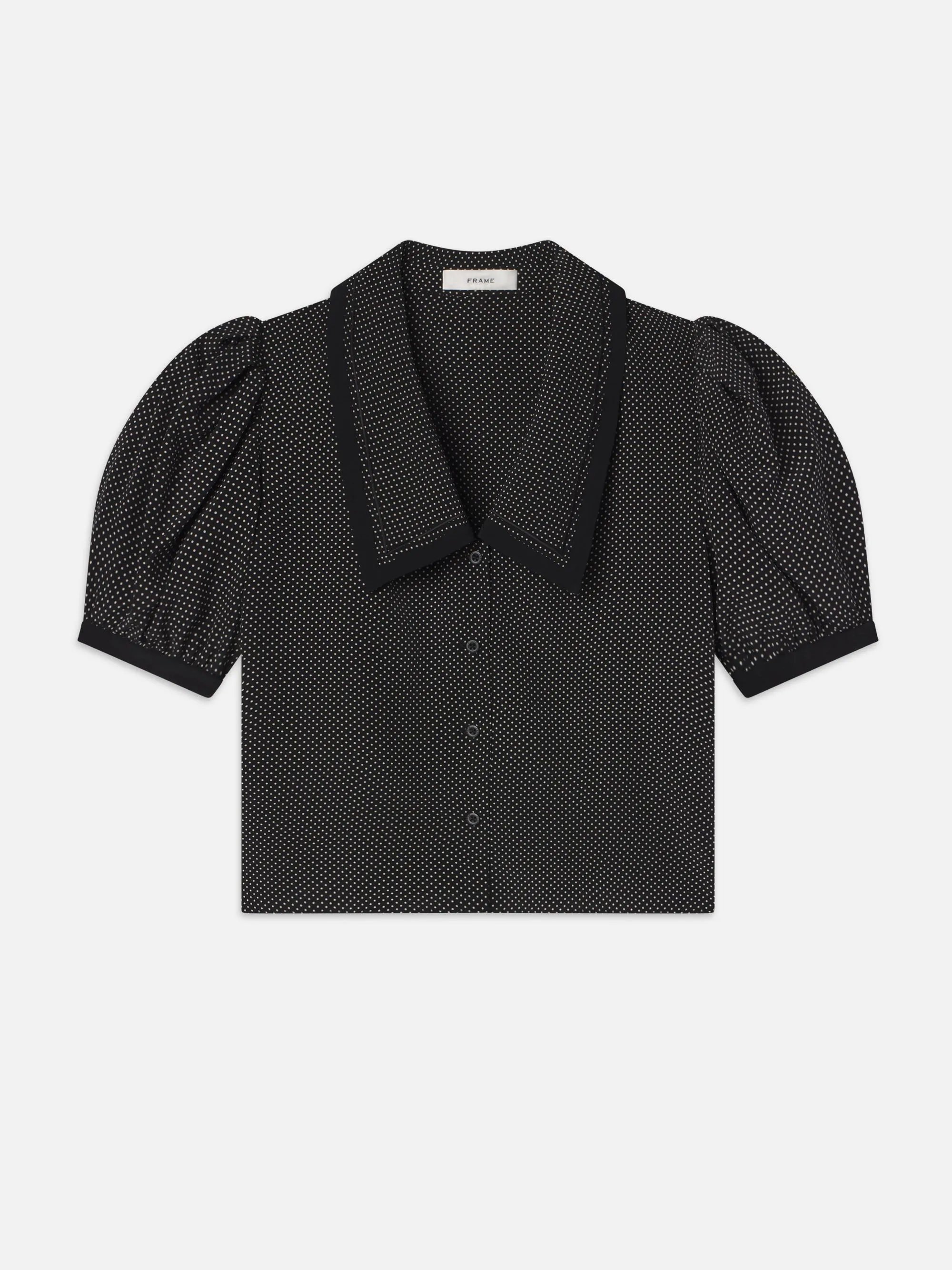 Die Polka-Dot-Sailor-Bluse -- Schwarz Multicolor