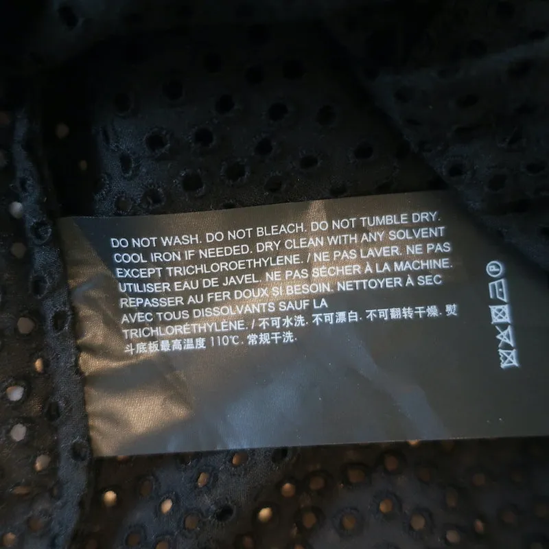 Theory Nova Bluse mit Lochstickerei und Rüschen in Schwarz Größe S Knopfleiste