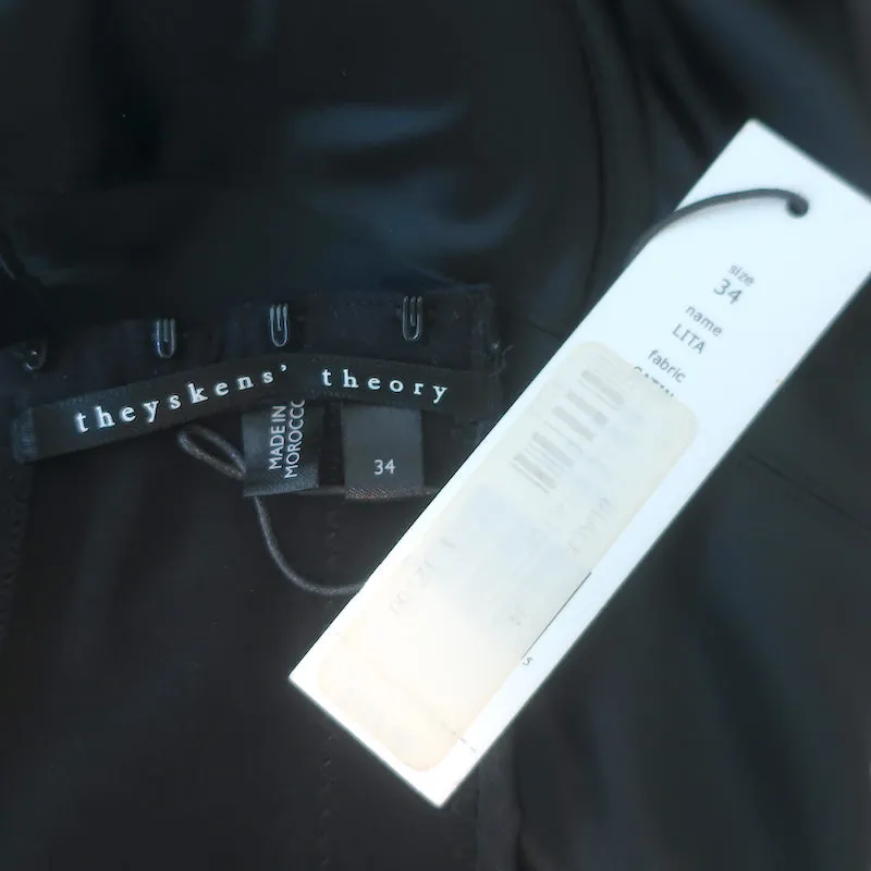 Theyskens' Theory Lita Satin-BH-Top Schwarz Größe 34 NEU
