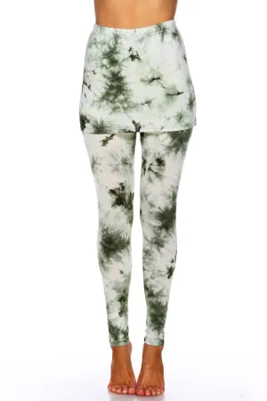 Tie-Dye-Leggings mit Rock in Olive