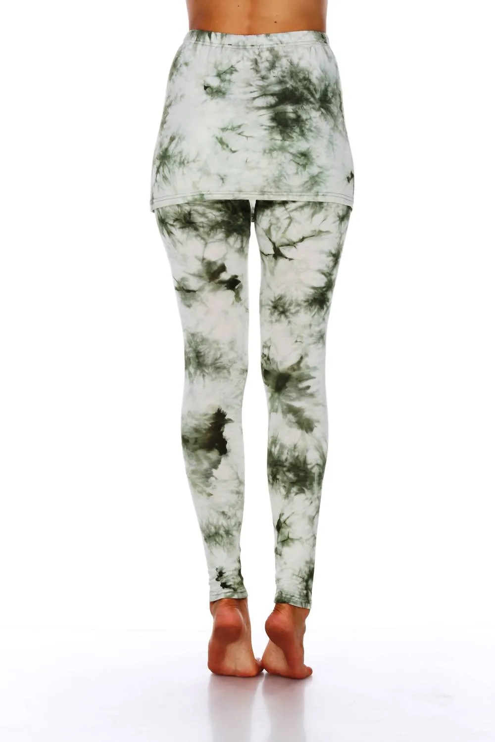Tie-Dye-Leggings mit Rock in Olive