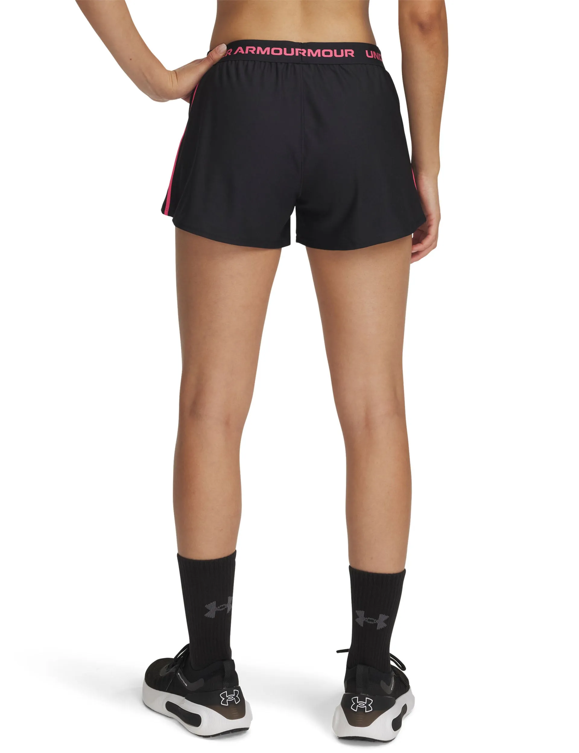 UA Tech Play Up Shorts - Schwarz/Super Pink