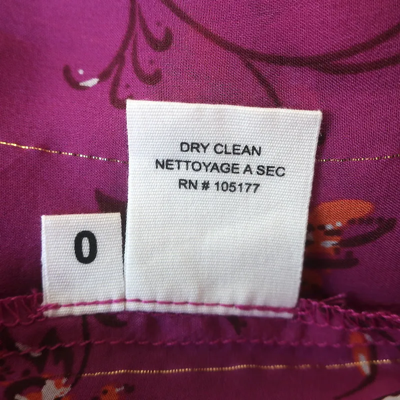 Ulla Johnson Coline Schulterfreie Bluse Magenta Metallisch Blumenmuster Größe 0