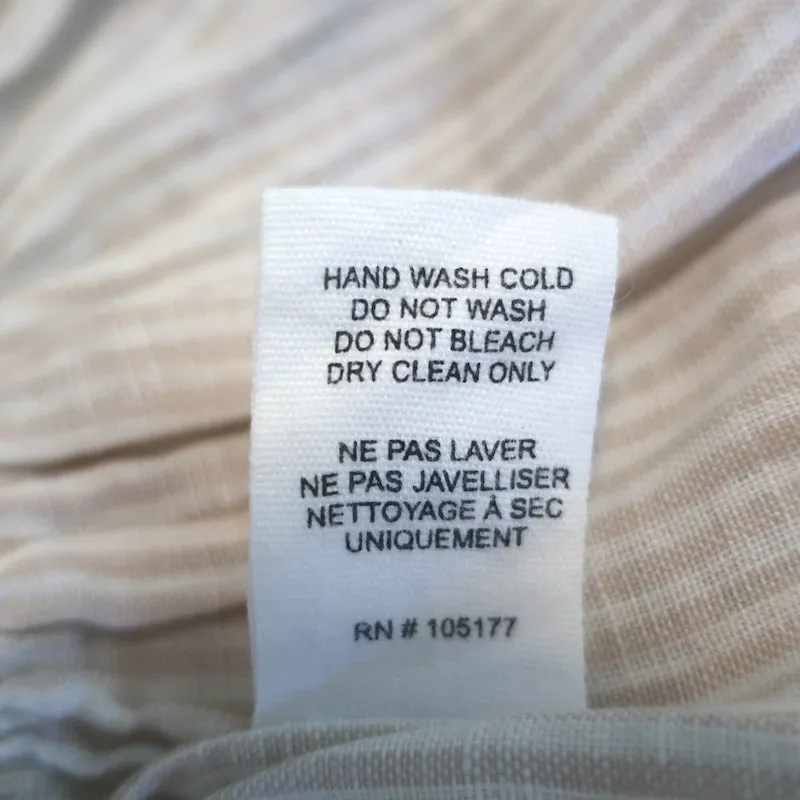 Ulla Johnson Paloma Rüschenbluse Beige Gestreift Leinen Größe 2 NEU