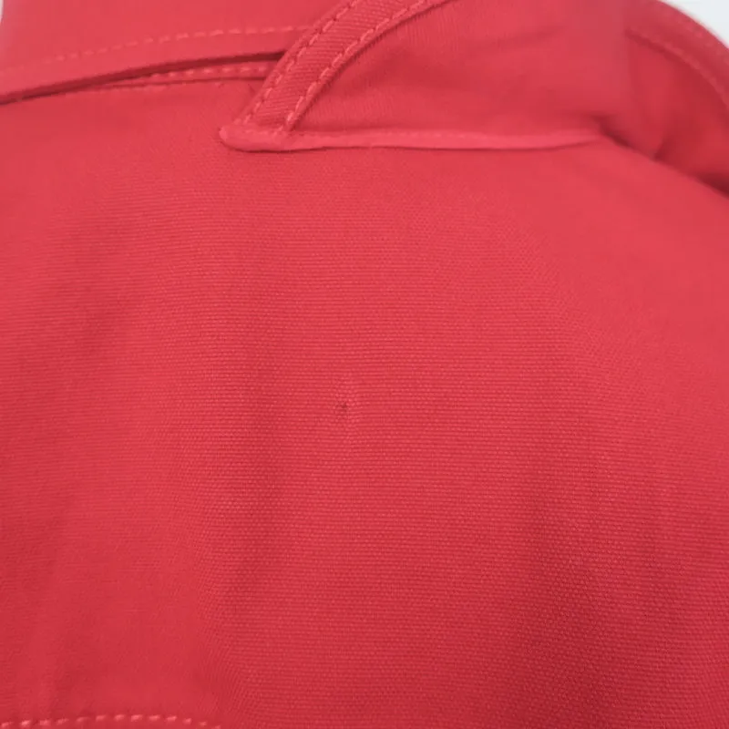 Valentino Rosette Kragenhemd Rot Stretch Baumwolle Größe 42 Langarm Oberteil