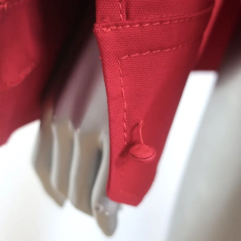 Valentino Rosette Kragenhemd Rot Stretch Baumwolle Größe 42 Langarm Oberteil