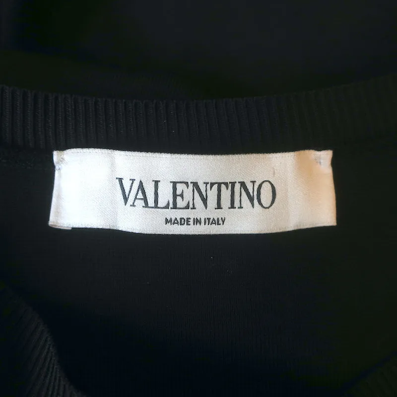 Valentino Rüschen-Tunika-Top Schwarz Strick Größe L