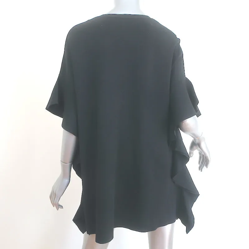 Valentino Rüschen-Tunika-Top Schwarz Strick Größe L