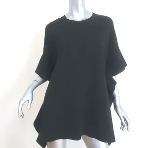 Valentino Rüschen-Tunika-Top Schwarz Strick Größe L