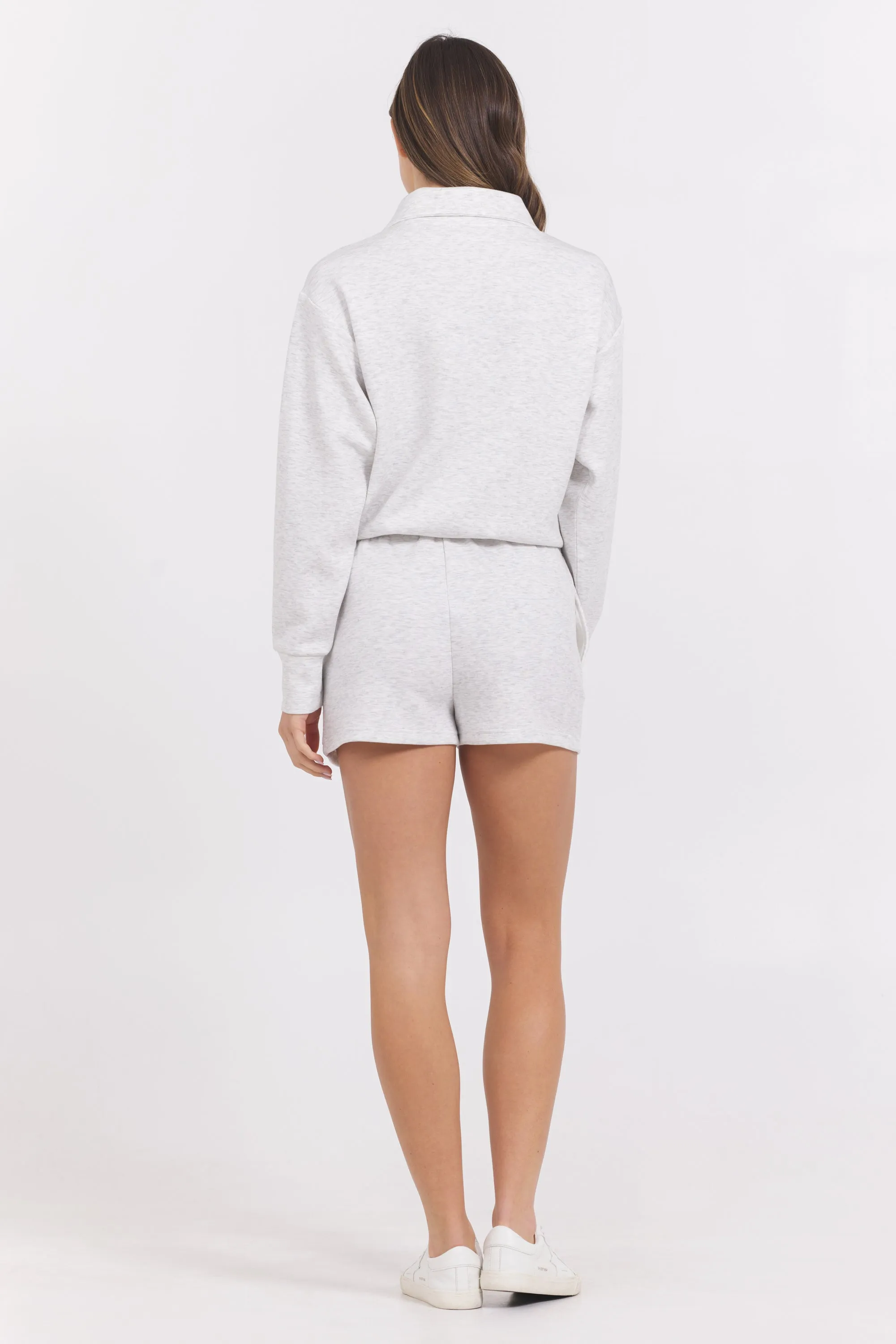 Varsity Grau Wolken Viertelzip