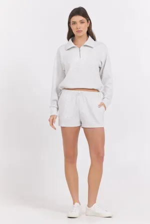 Varsity Grau Wolken Viertelzip