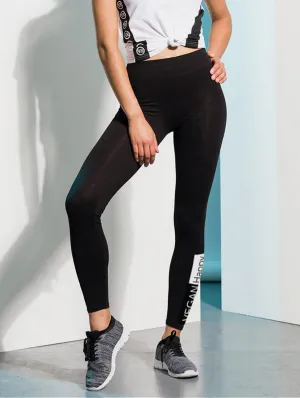 Vegane Damen-Tagesleggings für den Casual-Look | Schwarz