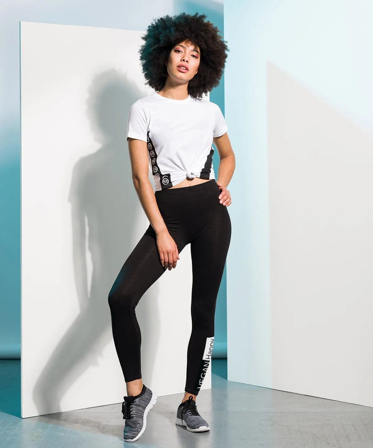 Vegane Damen-Tagesleggings für den Casual-Look | Schwarz