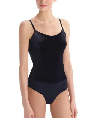 Samt Cami Bodysuit in Schwarz